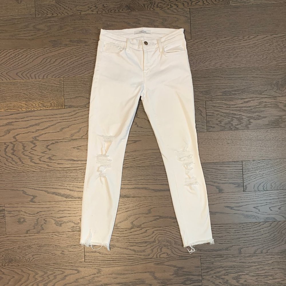 J Brand Cropped Demented Jeans - White
